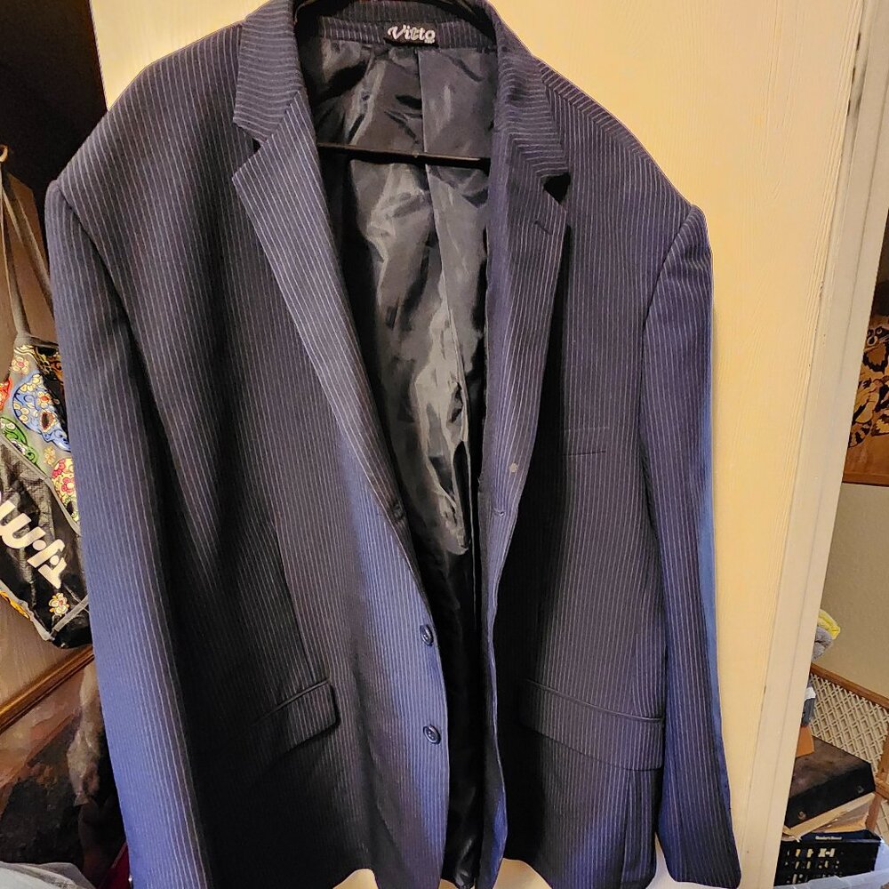 Vitto Italy Hand Taylored Pinstripe Suit Jacket